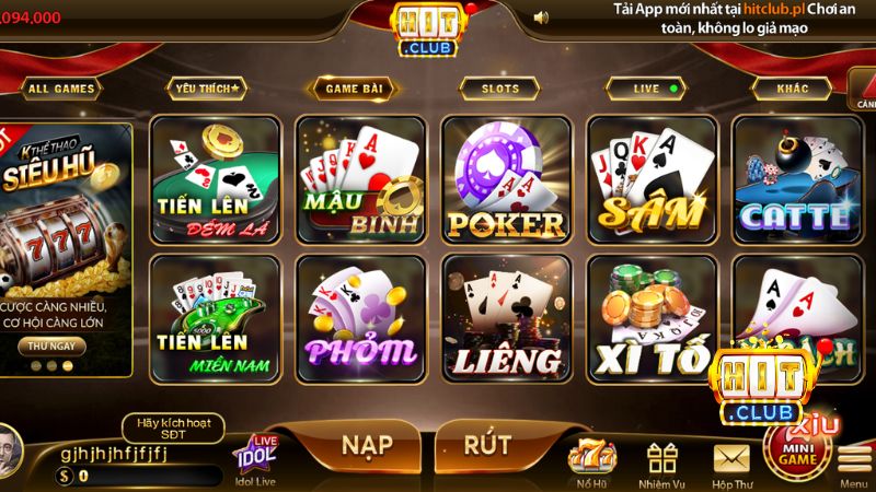 Kho tàng giải trí đa dạng từ game bài đến nổ hũ tiền tỷ